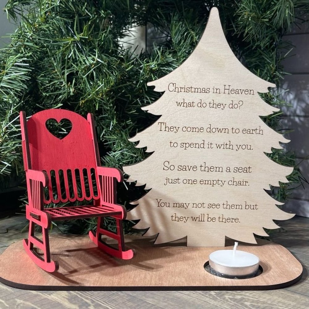 Christmas in Heaven,Christmas Memorial,Save a Chair,Memorial Ornament,Christmas